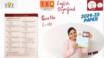 Class 5 English Olympiad 2024-25 Question Paper| Ques no 1-10| IEO Paper Class 5(2024-25) Explained