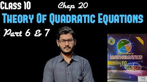 Class 10 maths Chap 20 Theory Of Quadratic Equation - Exercise 20.1 Part 6 & 7 Sindh text book board