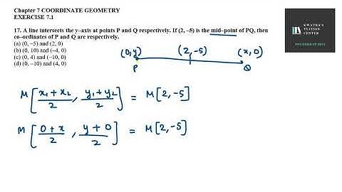17. A line intersects the y–axis at points P and Q respectively  If 2, –5 is the mid–point of PQ, th