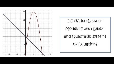 4-16 Video Lesson - Modeling Using Linear and Quadratic System of Equations