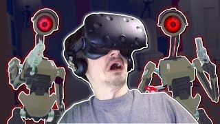 SNEAKING PAST EVIL ROBOTS?! - Budget Cuts VR Gameplay - VR robot stealth game