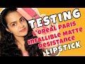 Testing the new loral paris infallible matte resistance lipstickscheckout the result ad