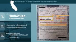 Fill out a california title. an easy to follow, step-by-step "sell my
car" tutorial:
http://www.familycarbuyers.com/car-title-transfer-instructions-seller/st...