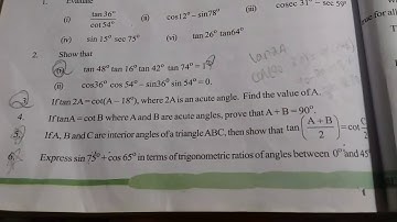 Trigonometry exercise 11.3  question number 4( 10th maths) || sri pragna