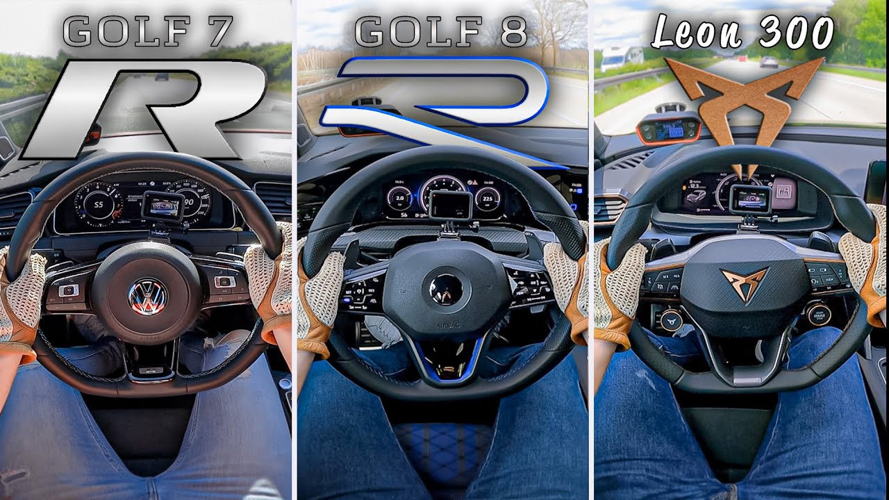 Golf 8 R Vs. Leon 300 Vs. Golf 7.5 R | 0-100 & 100-200 Km/H Acceleration🏁  | By Automann In 4K - Automann-Tv