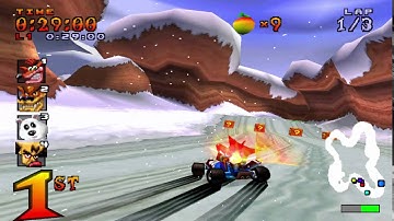 Crash Team Racing (NTSC) 101% Walkthrough - Part 12 - Blizzard Bluff [Trophy]