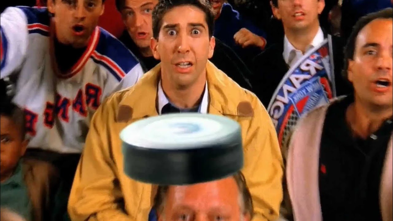Ross gets hit by Hockey puck 🏒 Friends YouTube