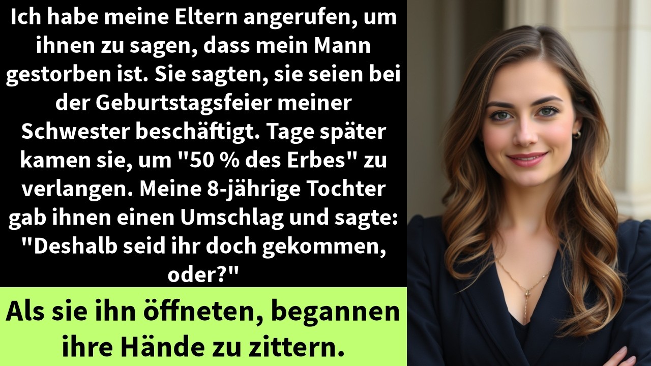 Ich habe meine Eltern angerufen, um ihnen zu sagen, dass mein Mann gestorben ist. Sie sagten,