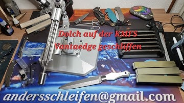 Echtzeitschliff KMFS Vantaedge Pohl Force MK-10 Dolch auf einem geführten Schleifsystem schärfen