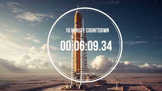 Retro Space Rocket Countdown - 10 Minute Timer