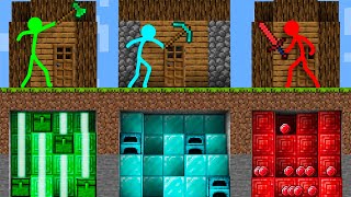 Stickman vs Minecraft Animation UNDERGROUND TREASURES Animation vs Minecraft Cartoon