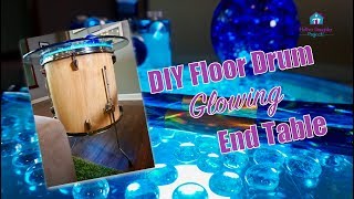 DIY Floor Tom Drum Glowing LED End Table