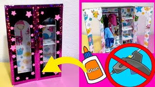How to make a Doll Wardrobe | Using only School Glue | No Hot Glue Gun
