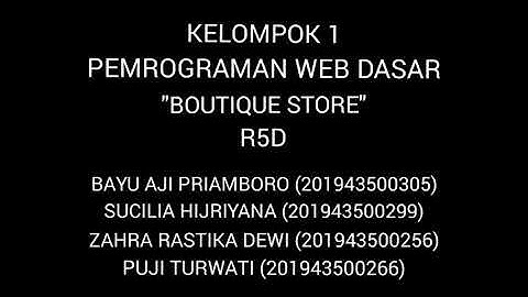 Tugas Akhir Semester Mata Kuliah Pemrograman Web Dasar | KELOMPOK 1 (R5D)