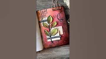 mini art journal- autumn leaf 🍁 #asmr #artjournal