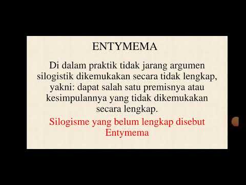 Video: Dalam logika apa itu entimem?