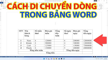 Cách Di Chuyển Dòng Trong Bảng Word