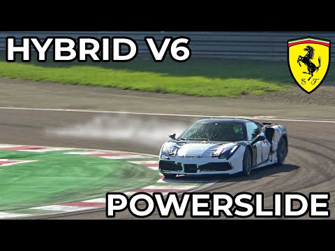 HYBRID V6 FERRARI FLATOUT LAPS @ Fiorano - POWERSLIDEs and ROADHOLDING tests