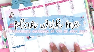 PLAN WITH ME // B6 TRAVELERS NOTEBOOK // 4TH OF JULY // PRINTABLE STICKERS // CARDBOARD COUTURE