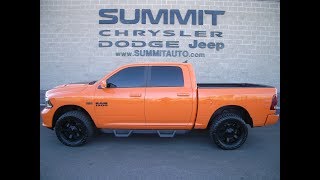 2015 USED RAM 1500 CREW IGNITION ORANGE SPORT HEMI WALK AROUND REVIEW SOLD! 9262 www.SUMMITAUTO.com
