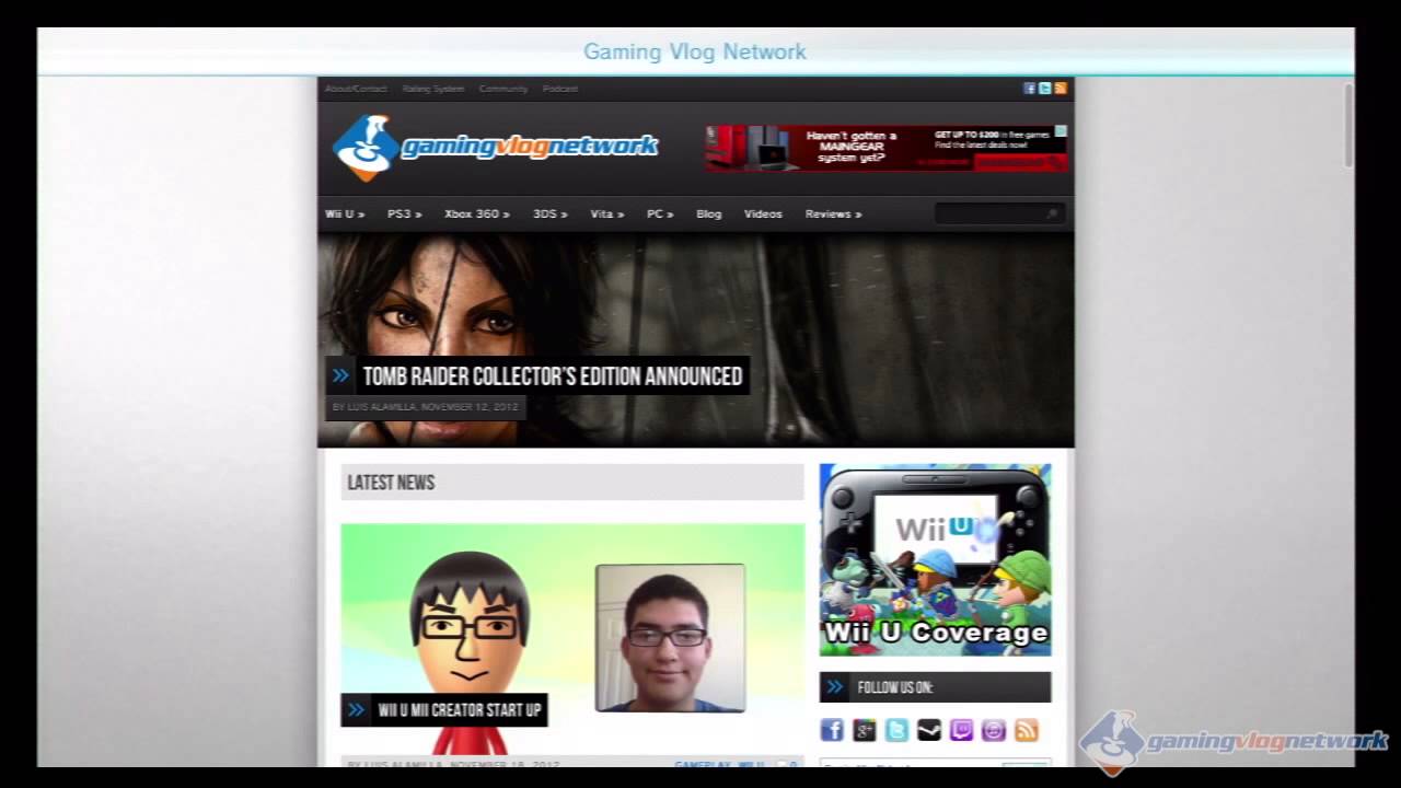 Wii U Browser Demo YouTube