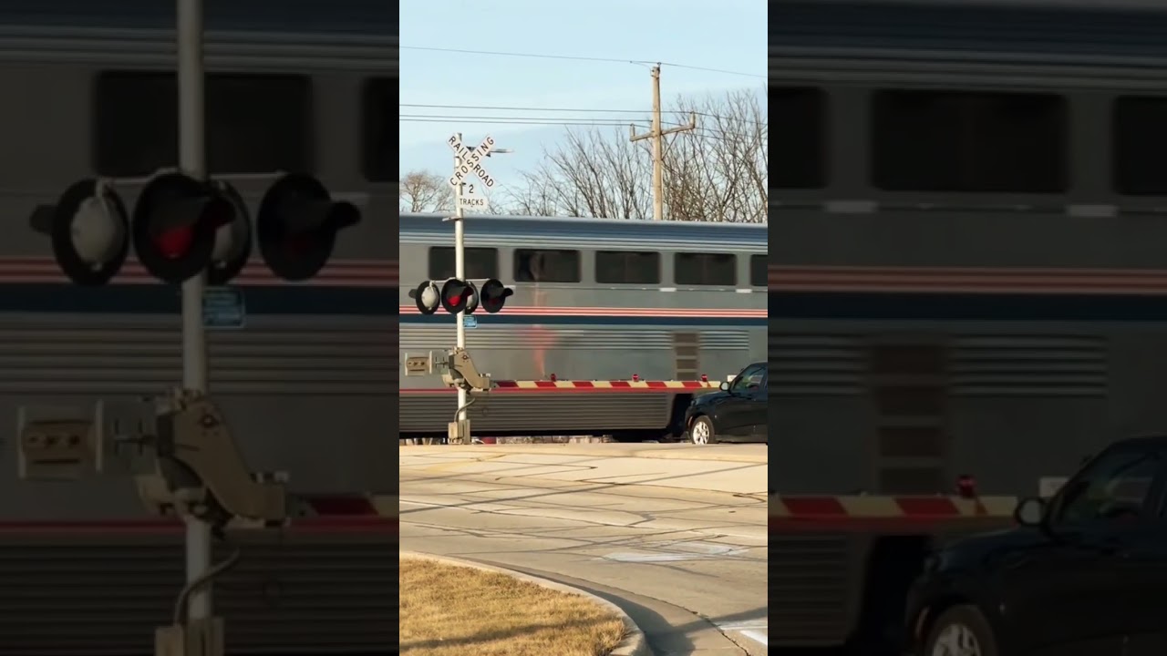 Amtrak Rocketing West Through Sandwich Illinois