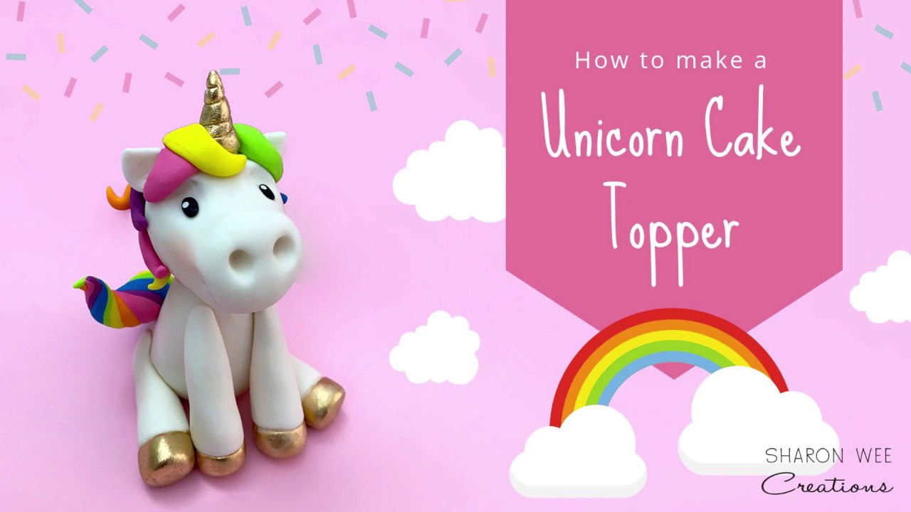 Fondant unicorn cake topper tutorial 