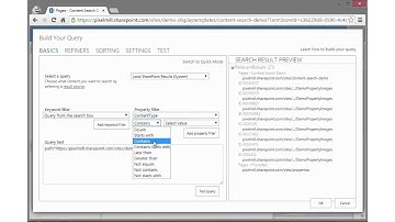 Content Search Web Part - Demo 1 - CSWP Overview and Query Builder
