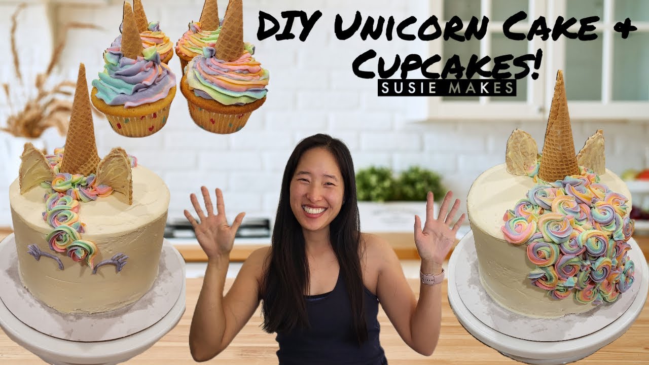 DIY Rainbow Unicorn Cake | Rainbow Frosting - YouTube