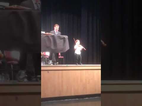 Jax’s opening the show for his brothers elementary school spring Violin Performance