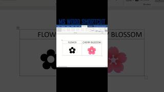 MS WORD Shortcut key Flower & Cherry Blossom #shorts #msword #shortcut