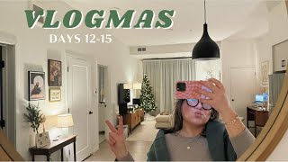 Vlogmas Days 12-15: grwm (skincare), more cooking, and dinner with friends