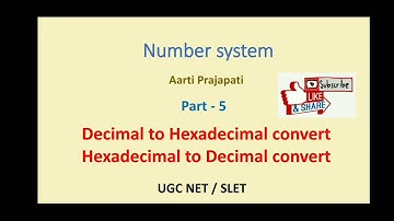 Decimal to Hexadecimal Conversion Part - 5 UGC NET - ICT