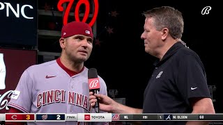 Joey Votto said he's "young and hip" as he talked with Jim Day after the win