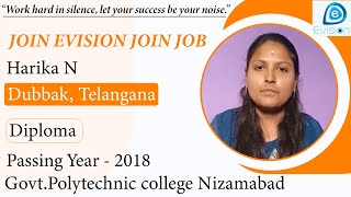 Harika N Dubaka Telangana Advance Career With Latest It Technologies At Evision