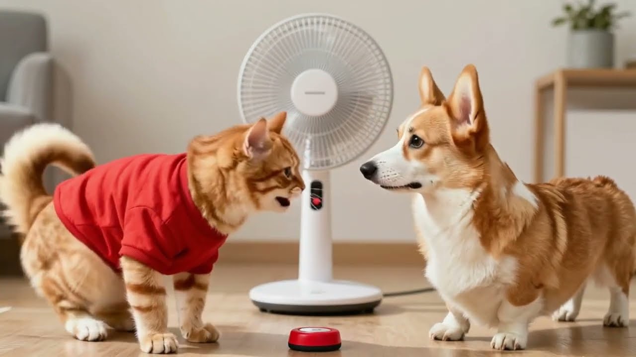 Ты виноват! 😾🐶 Кот злится на пса из-за кнопки | Cat Blames Dog Again