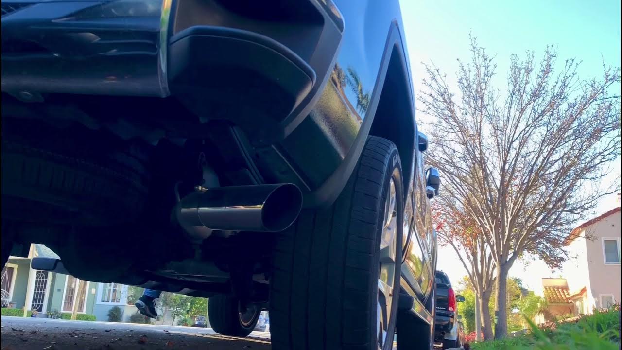 2017 GMC Sierra 5.3 stock exhaust to Flowmaster Outlaw - YouTube