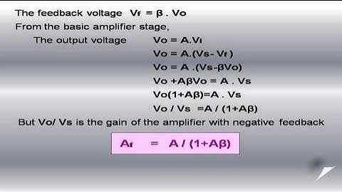 effect of negative feedback on gain,distortion,noise and bandwidth - amplifiers