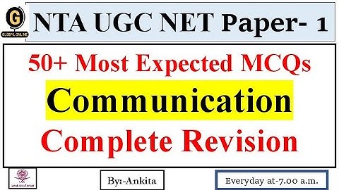 NTA UGC NET Paper-1| 50+Most  Expected MCQ | Communication | Complete Revision|  Upcoming Exam 2022