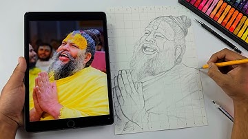 Premanand Ji Maharaj Drawing, How To Draw Premanand Maharaj | Step By Step (Outline Tutorial)