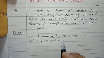 A card is drawn at random from a well shuffled pack of 52 card. Find the probability th.........