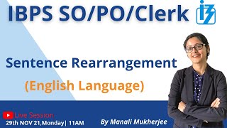 IBPS SO 2021 | Foundation Batch  | English Language  | Sentence rearrangement |  By Manali Mukherjee screenshot 5