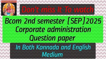 Bcom 2nd semester (SEP) Syllabus CA(Corporate Administration)2025 Question paper|Important questions