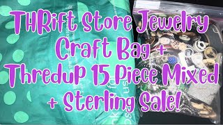 18K GOLD, STERLING SILVER & MORE IN THIS THRIFT STORE CRAFT BAG! #jewelryjar #jewelryunboxing 