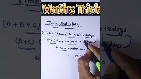 Time and work Trick || maths Tricks || SSC CGL , SSC CHSL , Group D || #shorts || magic Trick