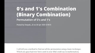 Binary Combination and Permutation in Python.  #BinaryCombination #BinaryPermutation