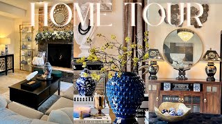 NEW* FULL HOUSE TOUR | GLAM & ECLECTIC | Blue & White Chinoiserie Thrifted Tour 2023