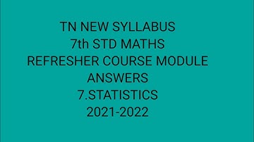 TN Samacheer 7th std maths answers refresher course module  7.Statistics 2021-2022