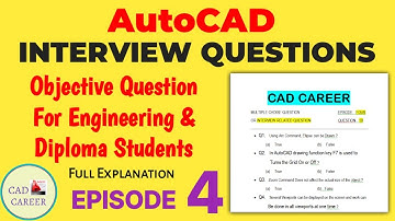 10 AutoCAD Interview Questions and Answers || Exam based Objective Question for Autocad || Episode 4