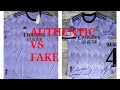 comparing authentic Real Madrid 22/23 away jersey to a fake jersey